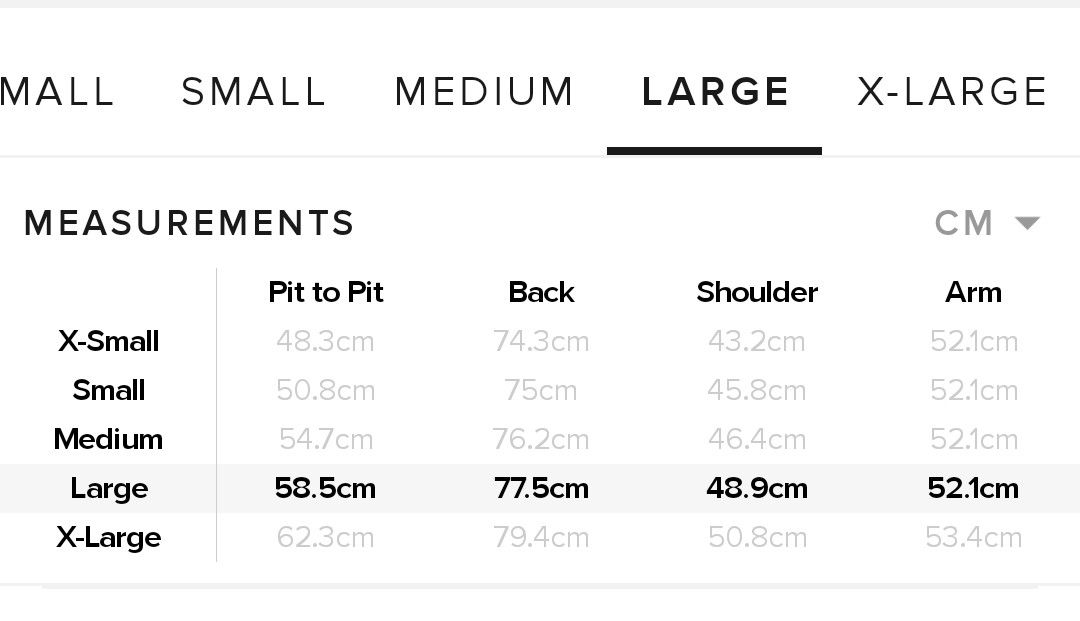 Fred perry jacket size guide best sale