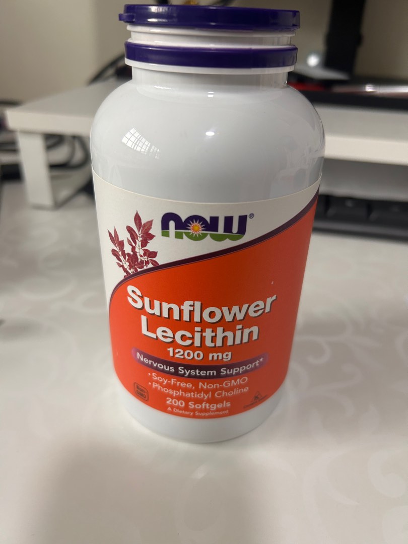 Free Now Foods Sunflower Lecithin 1200mg - 200 softgels bottle (opened ...