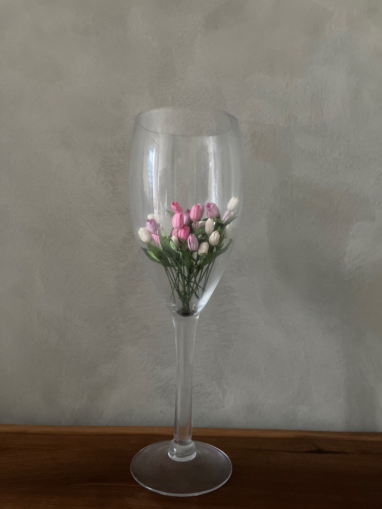 Kmart tall Champagne display Glass Vase, Everything Else on Carousell