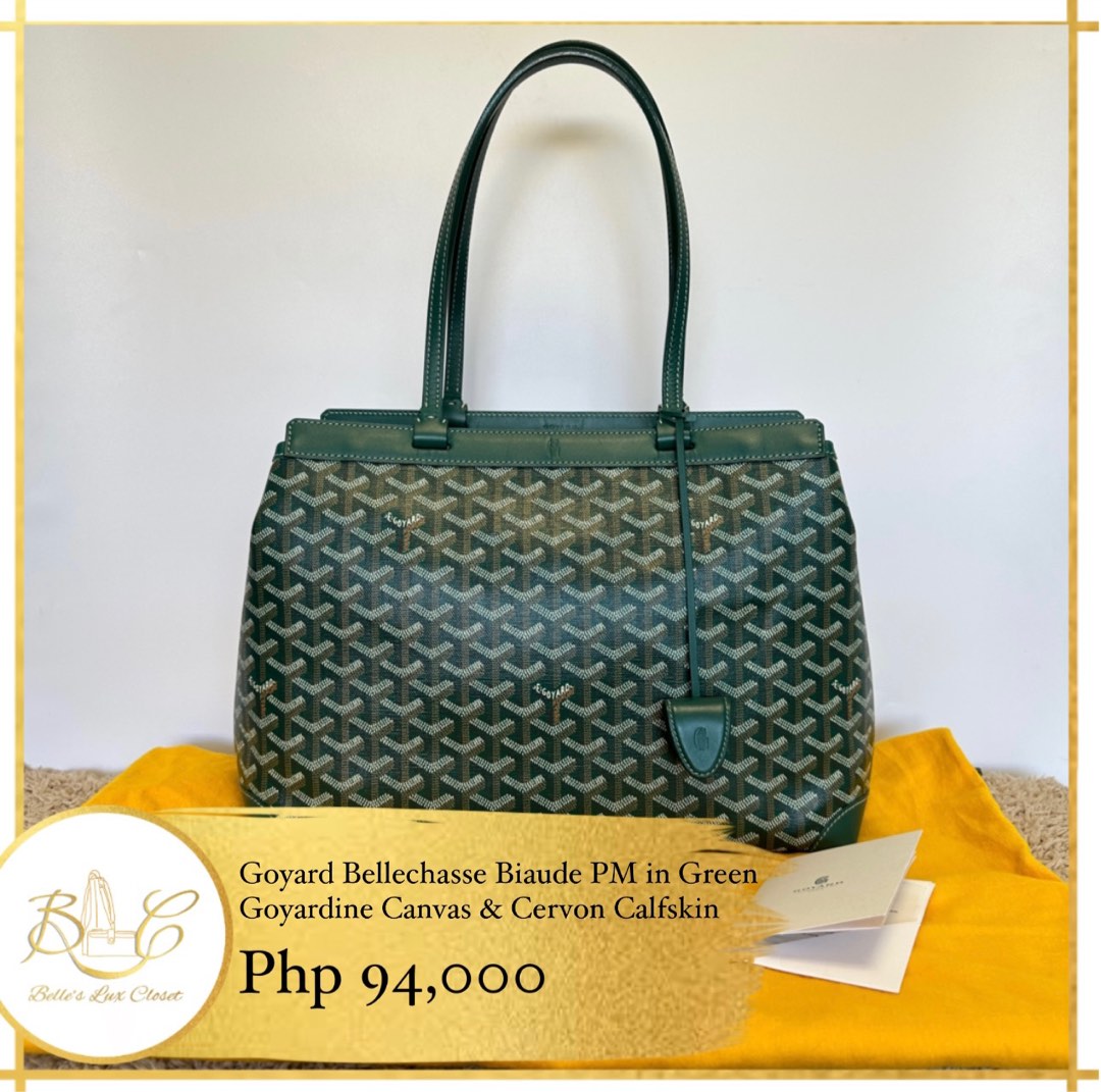 Goyard Bellechasse Biaude PM Green Goyardine, Luxury, Bags & Wallets on  Carousell