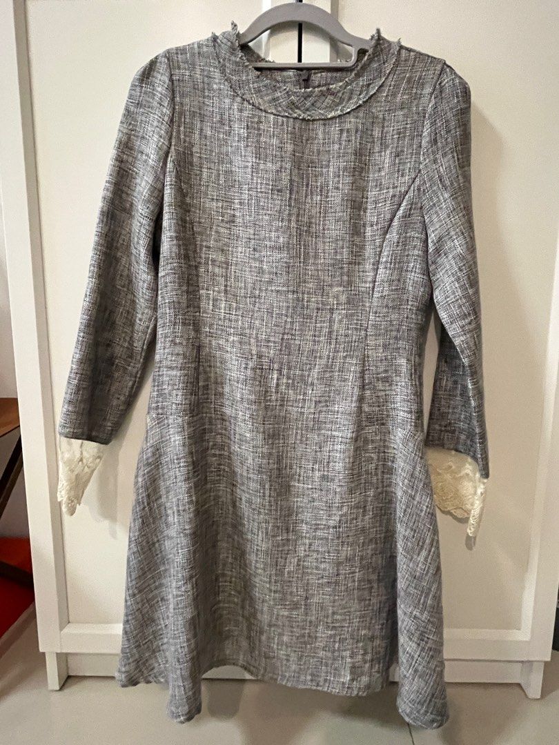 Grey linen dress, Women's Fashion, Dresses & Sets, Dresses on Carousell