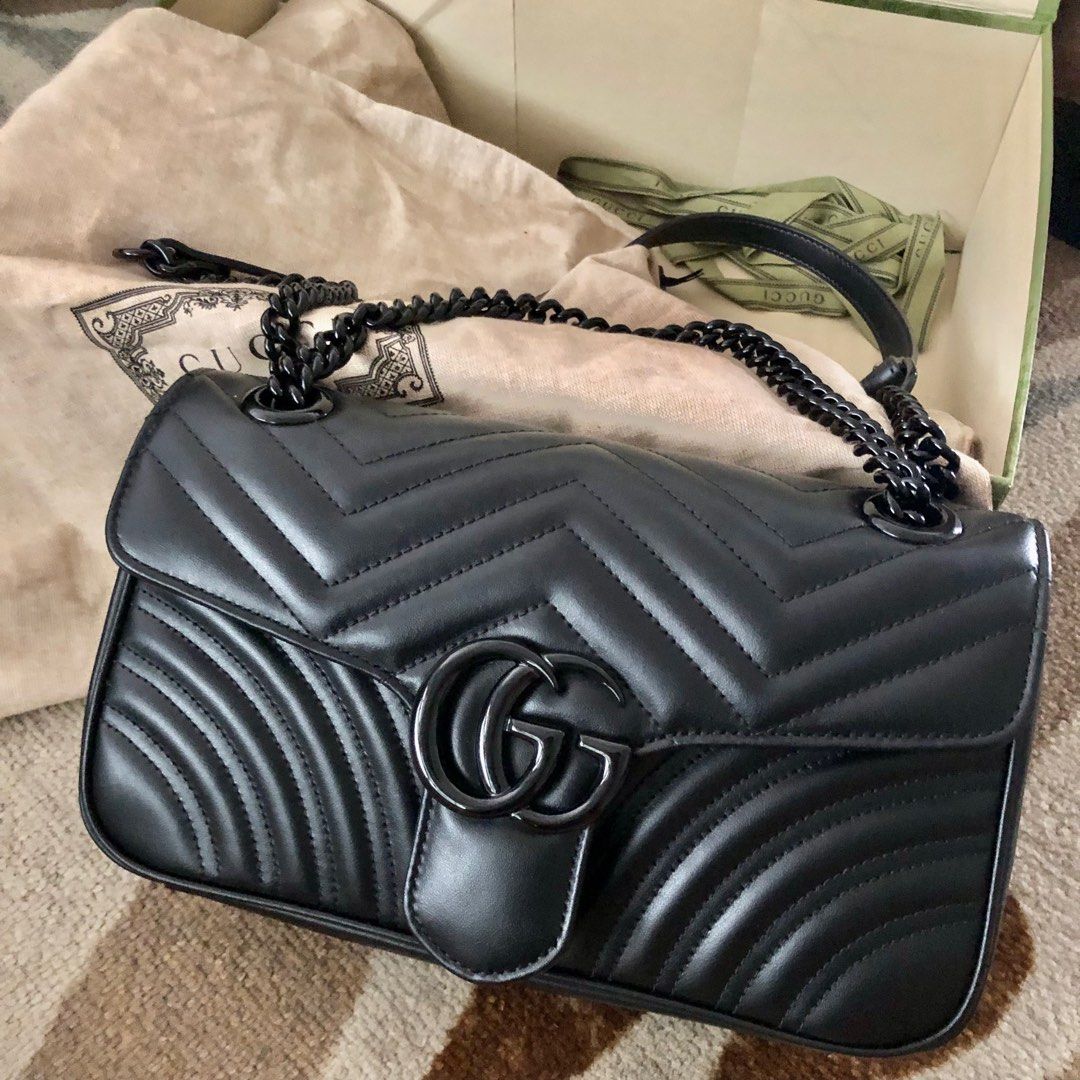 GUCCI MARMONT RED BELT BAG, Luxury, Bags & Wallets on Carousell