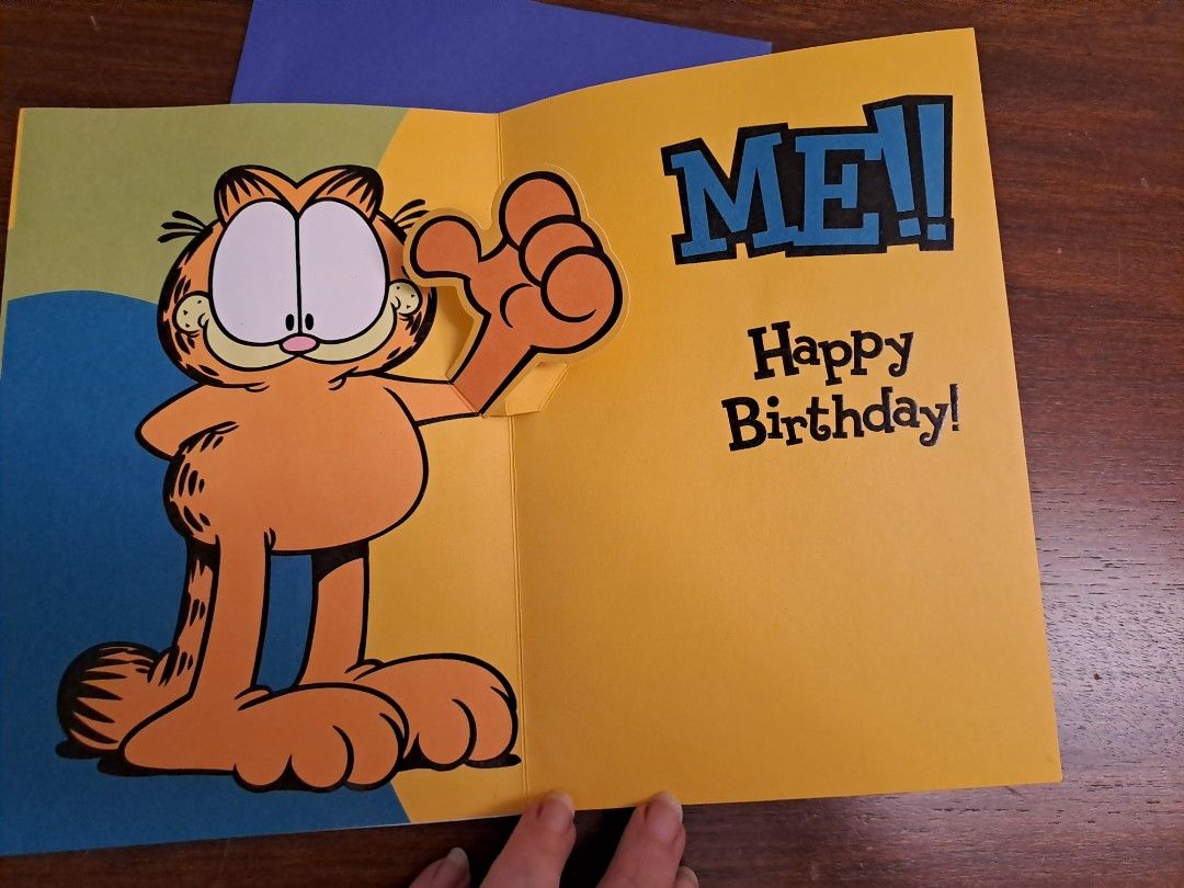 HALLMARK Garfield Birthday card for Dad with popup, Hobbies & Toys