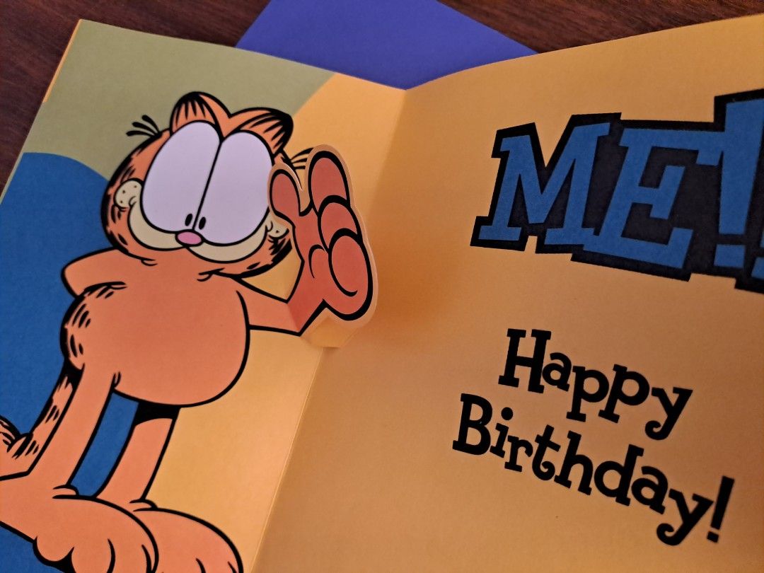 HALLMARK Garfield Birthday card for Dad with popup, Hobbies & Toys