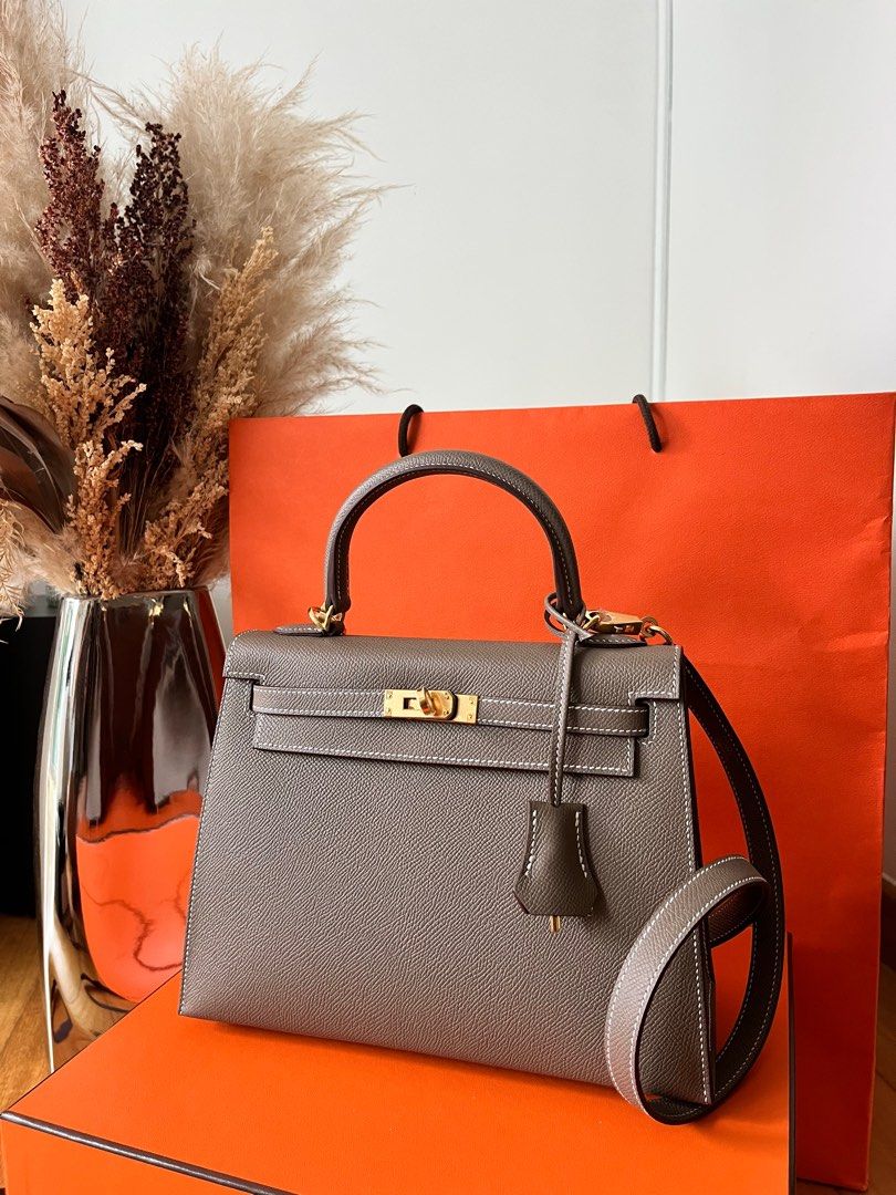 Hermes Kelly 25 Etoupe GHW Brand new!, Luxury, Bags & Wallets on Carousell