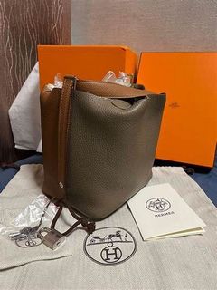 HERMES PICOTIN 18 ETOUPE/ GOLD / NATA63016919716610118