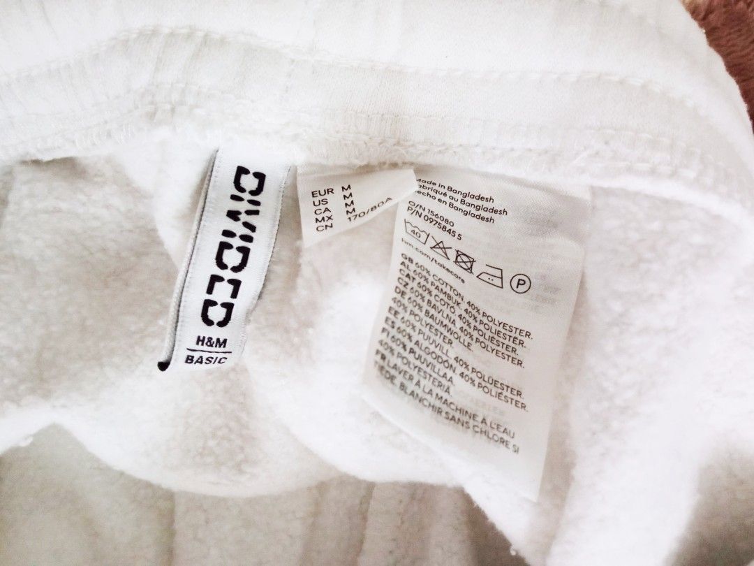H and hotsell m white sweatpants