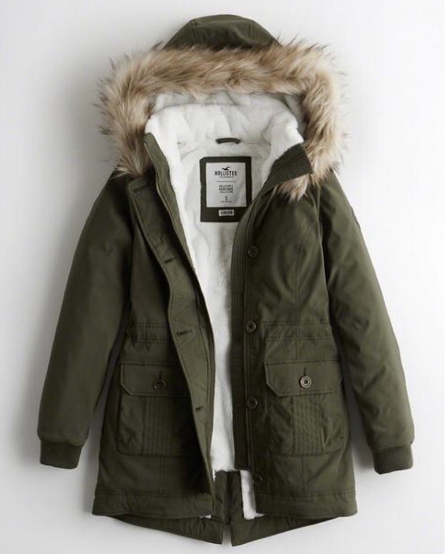 Hollister stretch cozy lined parka hot sale