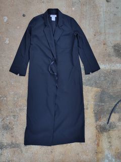 HOPE swedish brand  long coat wrap coat in black
