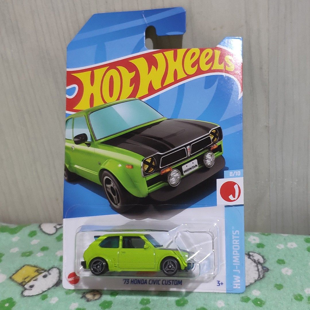 Hot Wheels Honda Civic Custom 73 Mr.Bean Hotwheels Diecast Green, Toys
