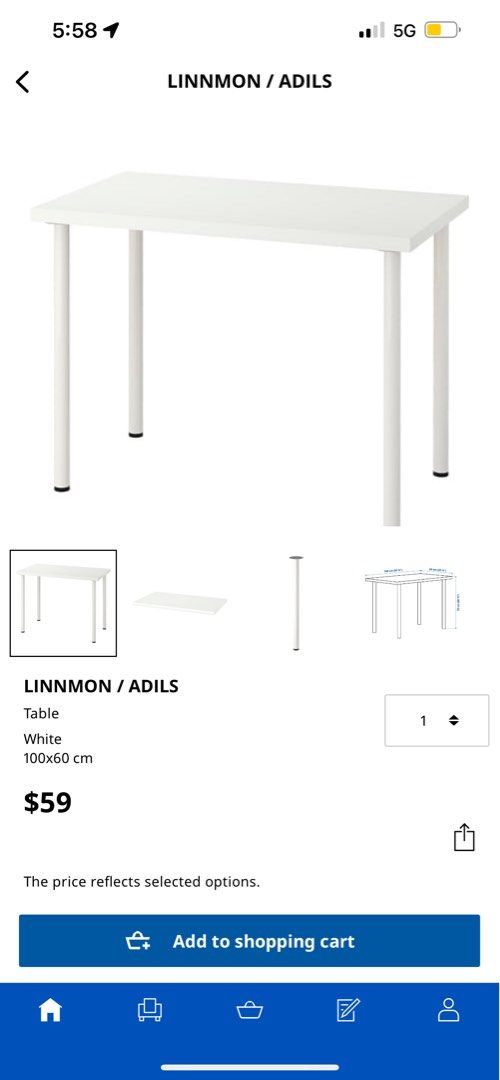 IKEA LINNMON ADILS, Furniture & Home Living, Furniture, Tables & Sets