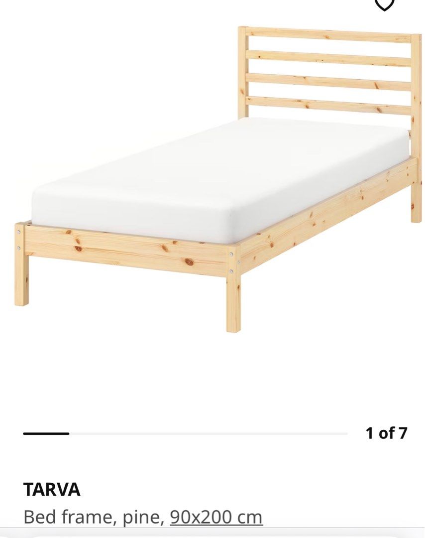 Ikea single bed frame with slats, Furniture & Home Living, Furniture