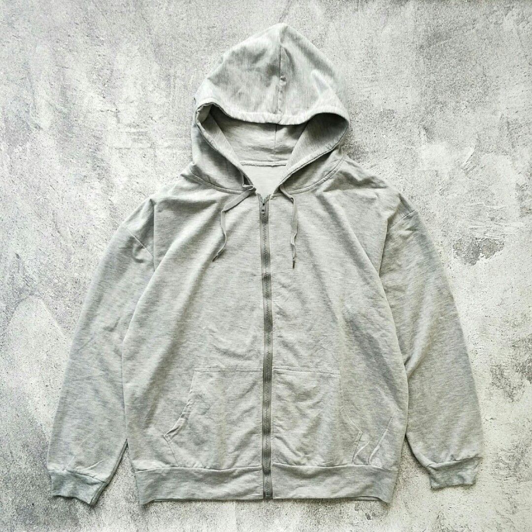 Jaket Hoodie Polos Abu