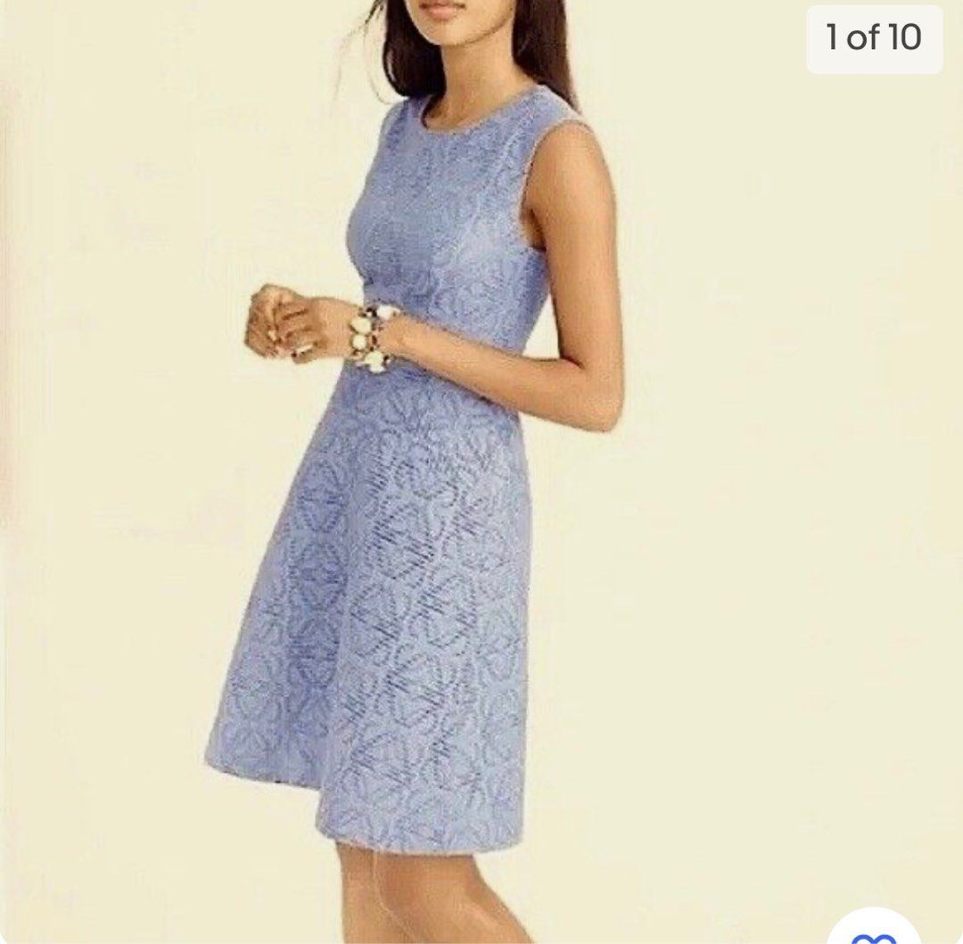 j.crew Jacquard Eyelet Dress in Periwinkle Blue US6, Women's Fashion,  Dresses & Sets, Dresses on Carousell