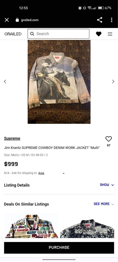 Supreme Cowboy Denim Work Jacket Multi