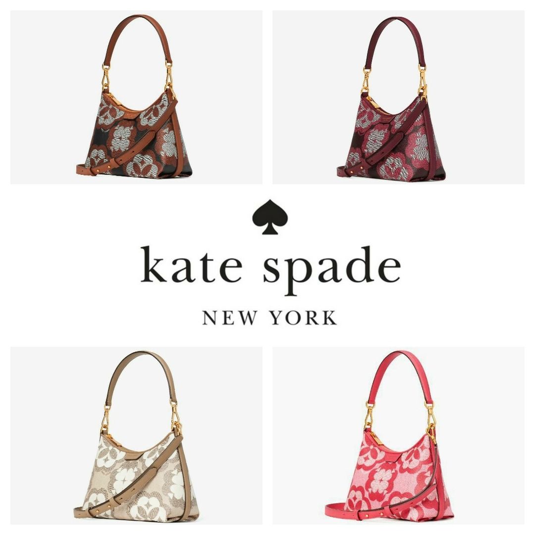 kate spade, Bags, Kate Spade Spade Flower Monogram Reece Small Shoulder  Bag Garnet Red