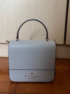 Kate Spade Staci Saffiano Leather Flap Shoulder Bag Crossbody Light Blue  Pale Hydra