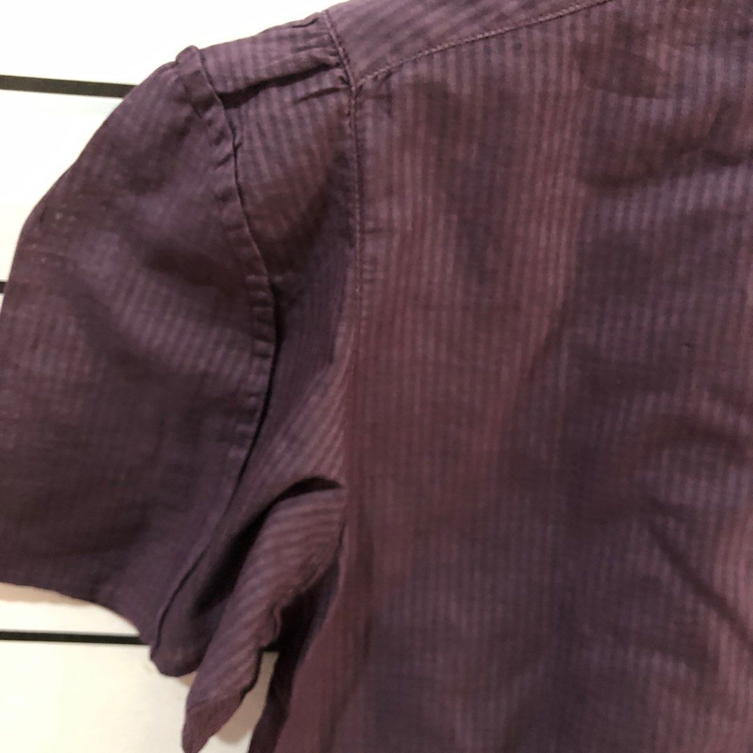 Kenzo shirt dark purple kemeja lengan balon kemeja branded kenzo ...