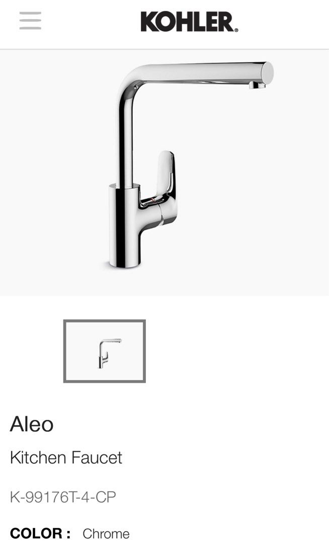 Kohler Kitchen Faucet K99176T4, Furniture & Home Living, Bathroom