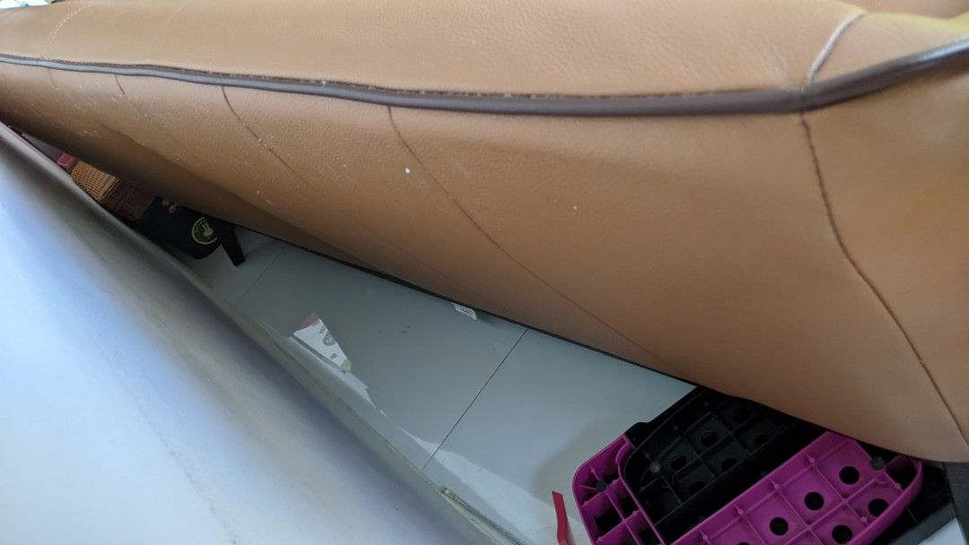 Picket and rail Kuka 3 seater leather sofa, Furniture & Home Living