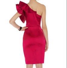 open lace back dress Karen Millen Purple One Shoulder Trim Detail Ruched Maxi Dress UK S main image 1