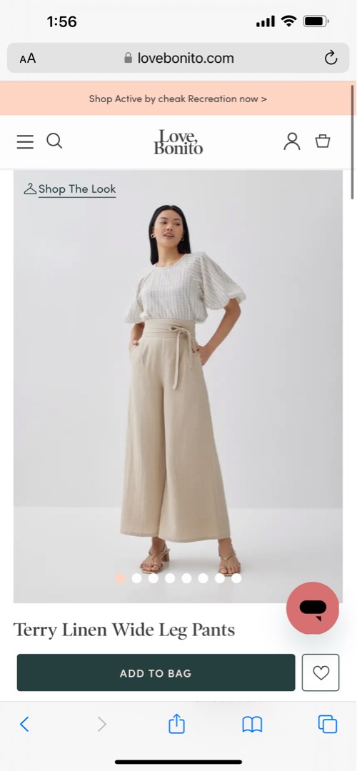 Buy Terry Linen Wide Leg Pants @ Love, Bonito Singapore