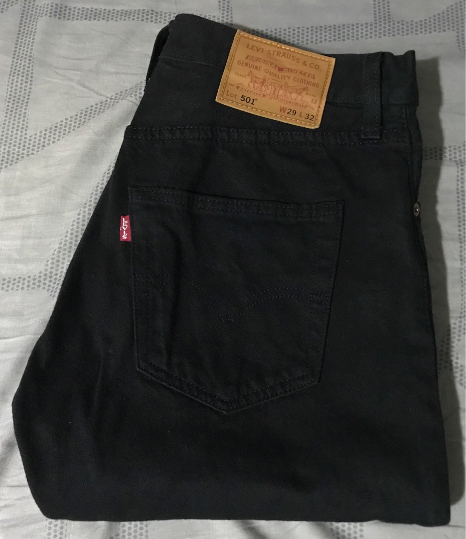 Size 29 Levi's 501 Button Fly Jeans W29 L32 Faded Black USA Made