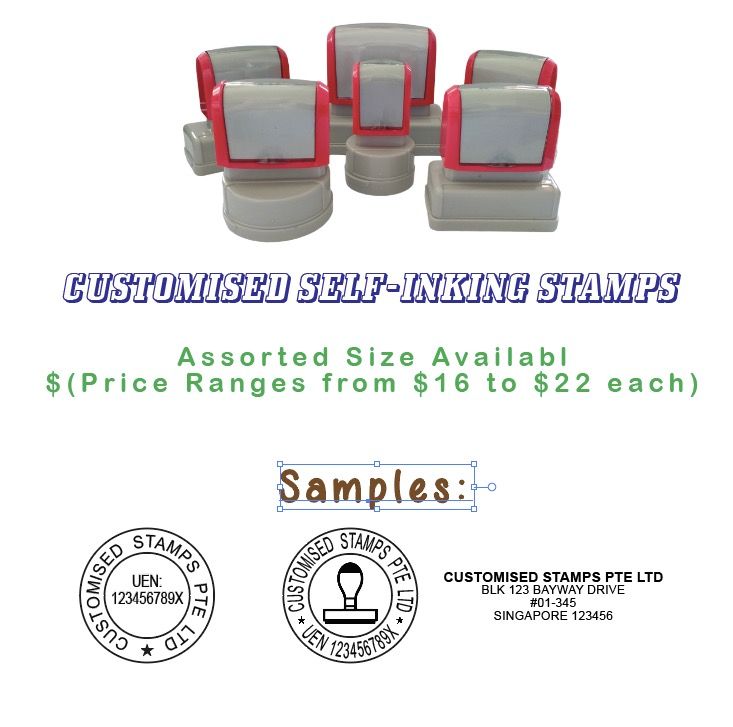 LiZao Customised PreInked SelfInking Stamp for use in Business / School / Arrm (From 16