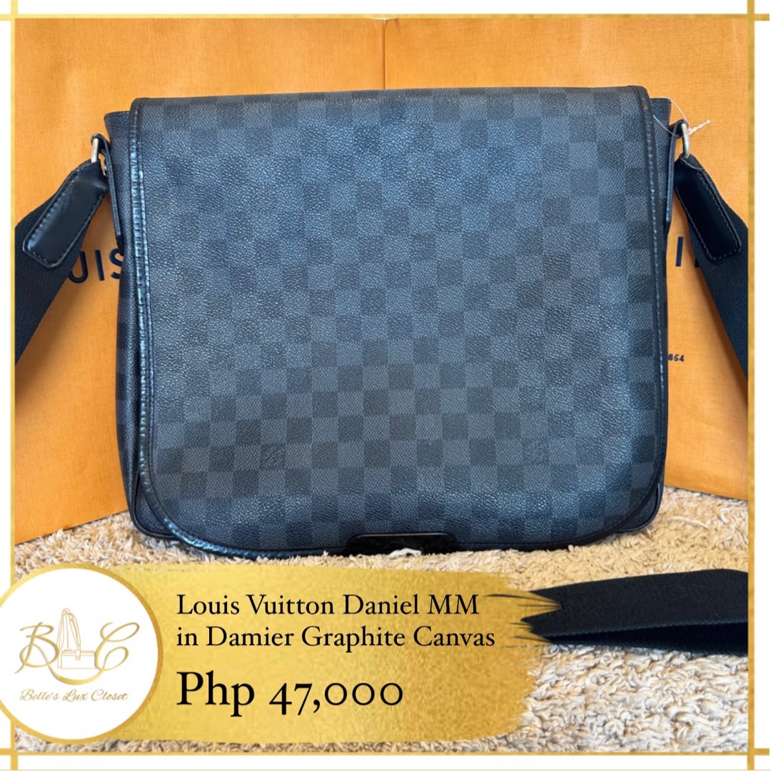 Louis Vuitton, Bags, Authentic Louis Vuitton Damier Graphite Daniel Gm  Messenger Bag Coated Canvas