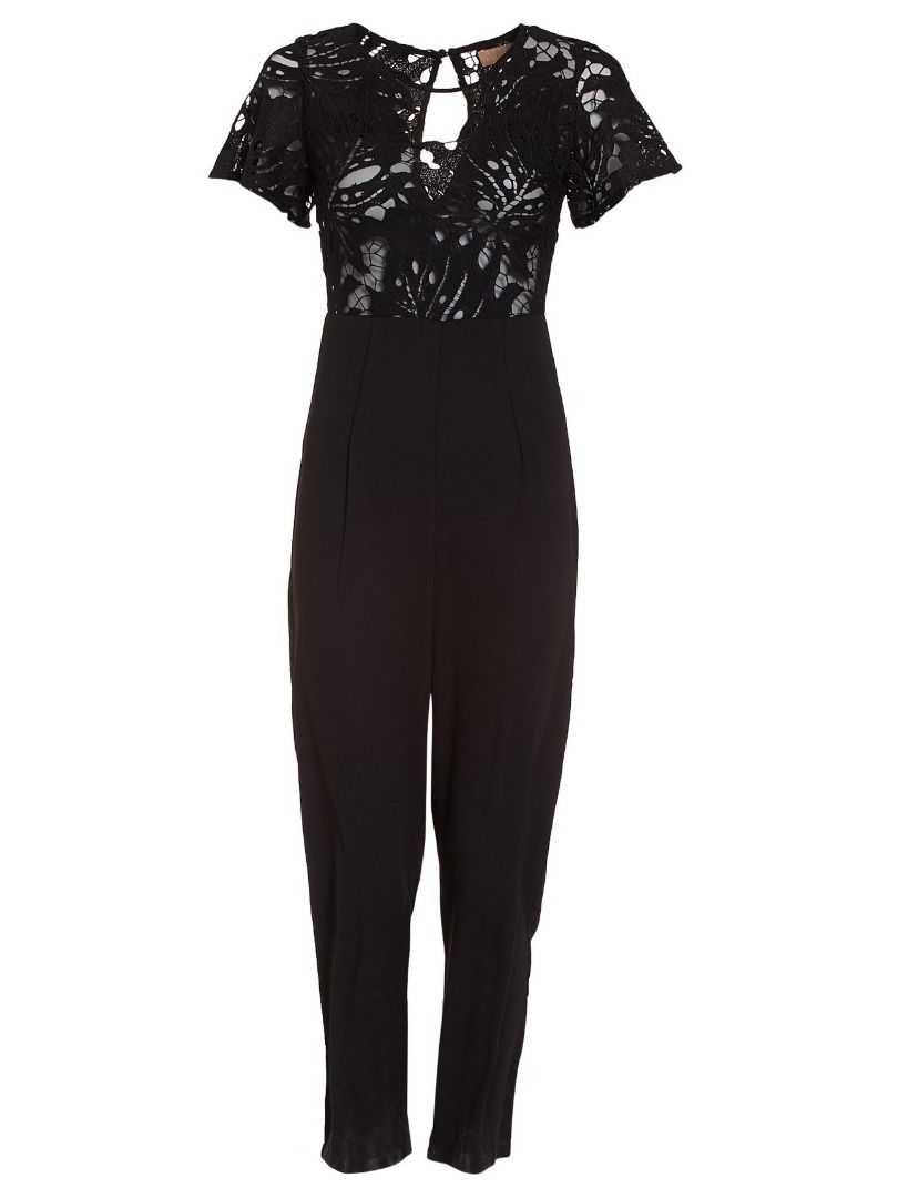 Love Triangle Eden Lace Jumpsuit in Black