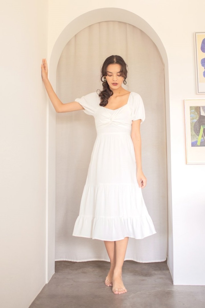 Twist knot midi dress top