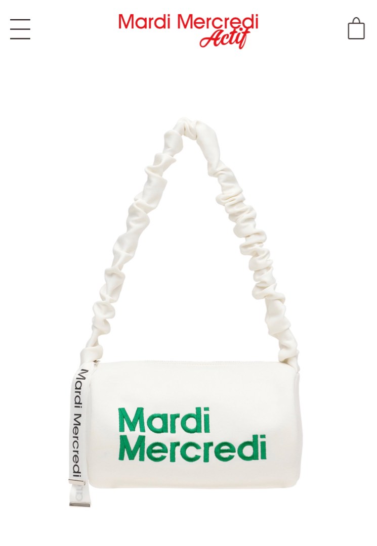 Mardi Mercredi NEOPRENE SHOULDER BAG CYLINDER_IVORY GREEN