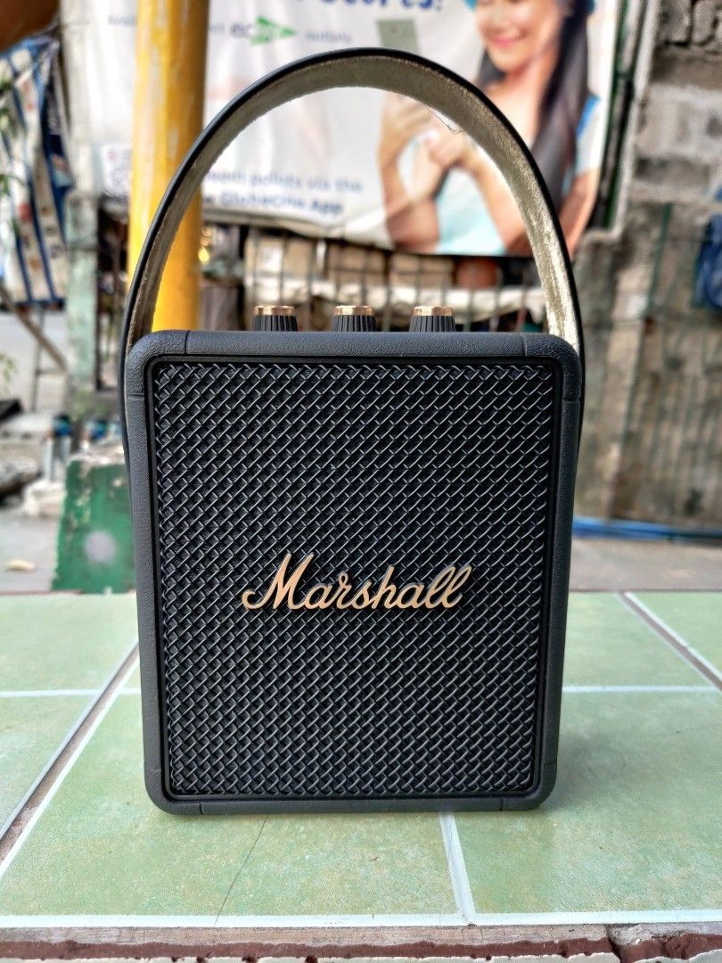 MARSHALL STOCKWELL 2 PORTABLE BLUETOOTH SPEAKER (BLACK AND BRASS