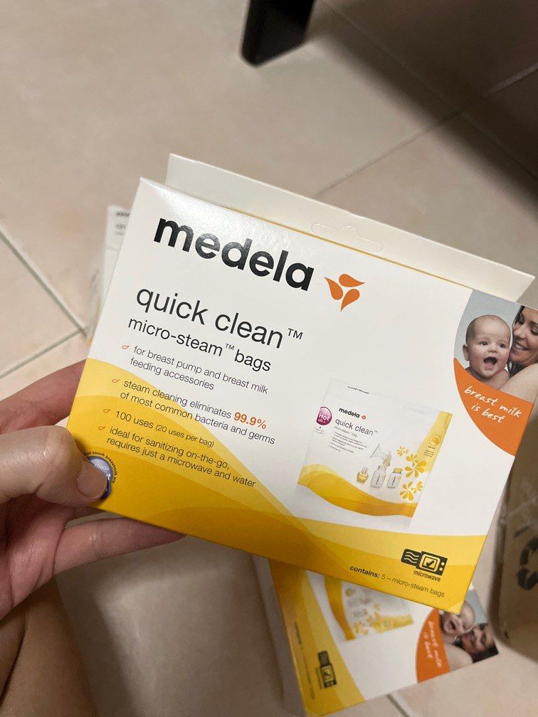  Medela Quick Clean Micro-Steam Bags, 2 Packs of 5 bags : Baby