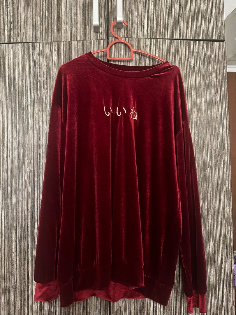 Red discount velvet sweater