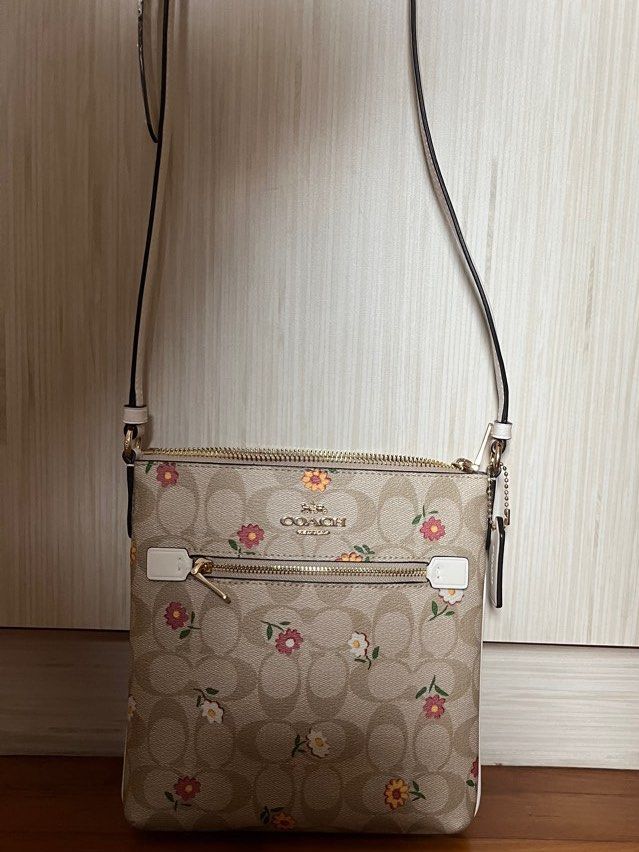 Coach Mini Rowan File Bag in Signature Canvas with Nostalgic Ditsy Print