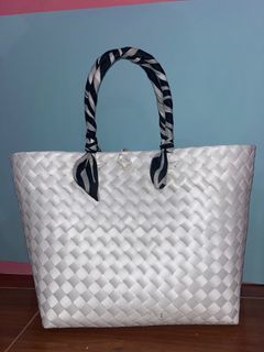 Modern Bayong Style Bag/Beach Tote Large Size with free Twilly Scarf