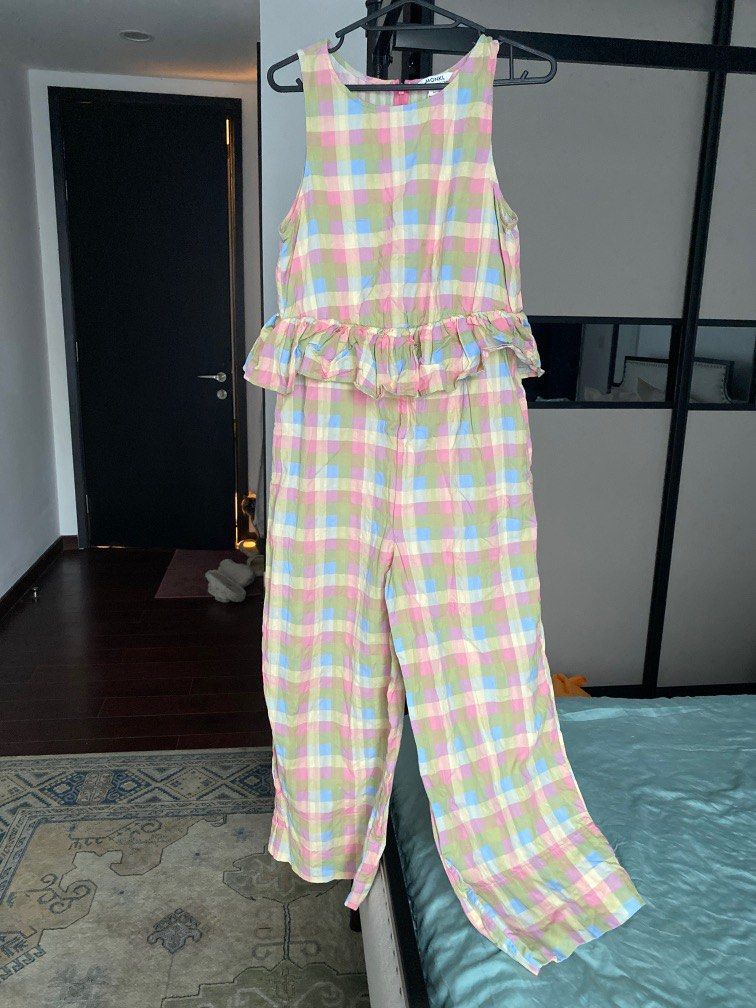 Monki linen jumpsuit shop