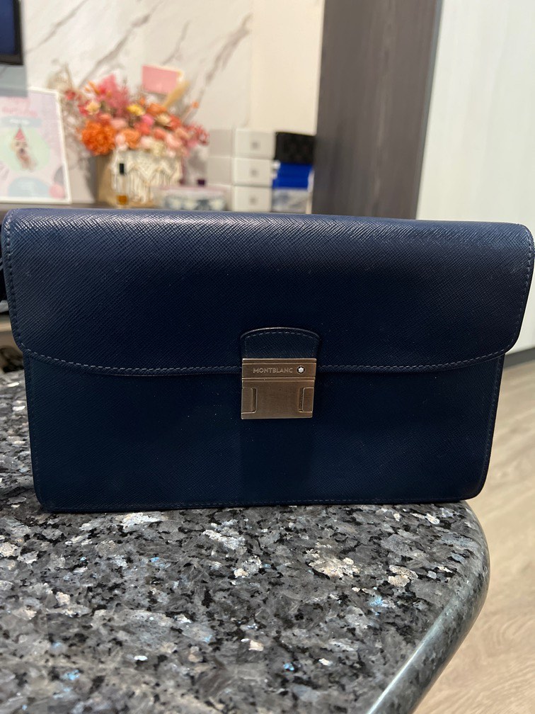 Mont Blanc men clutch bag, Luxury, Bags & Wallets on Carousell