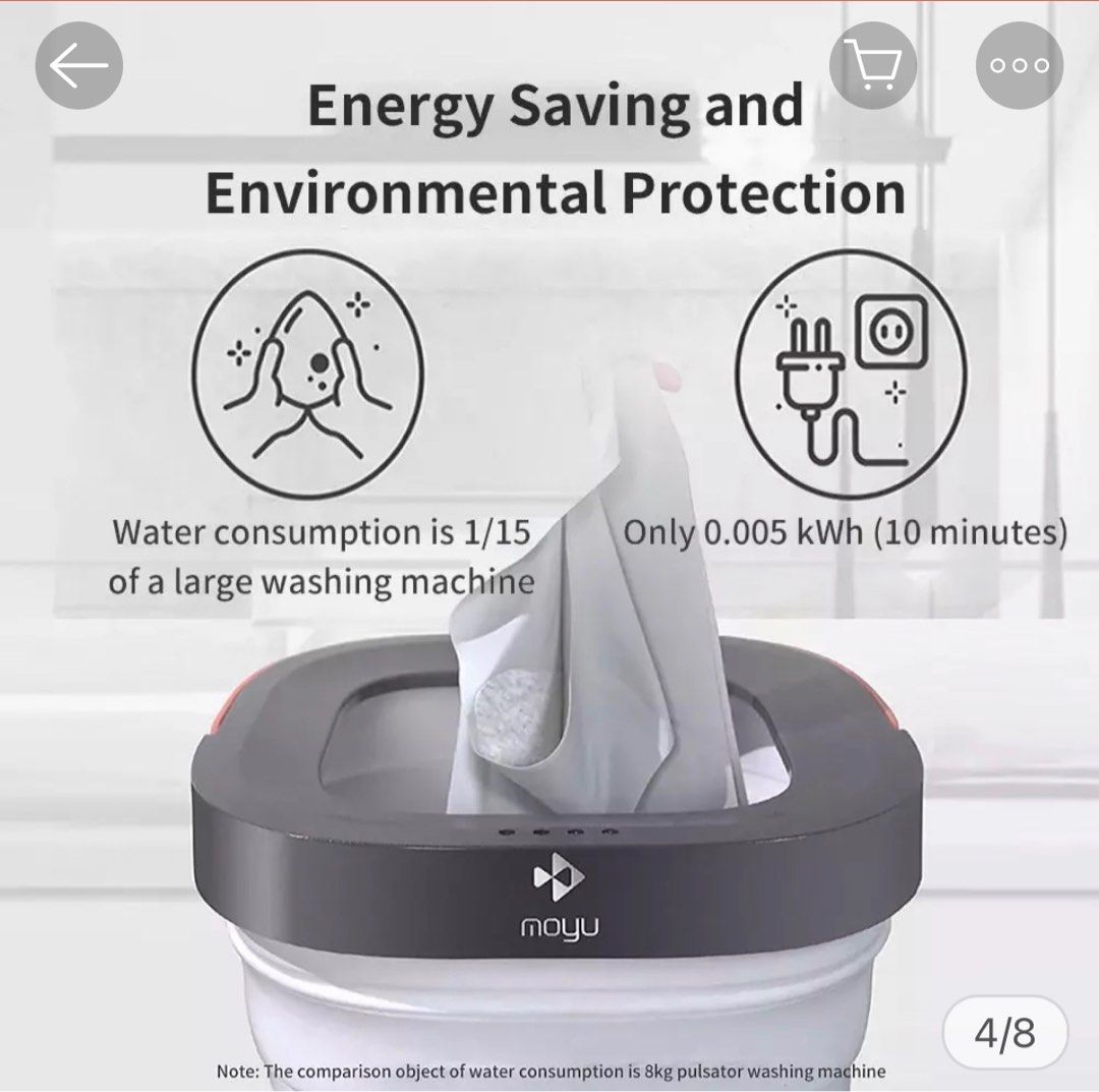 Moyu Portable Foldable Washing Machine, TV & Home Appliances, Washing