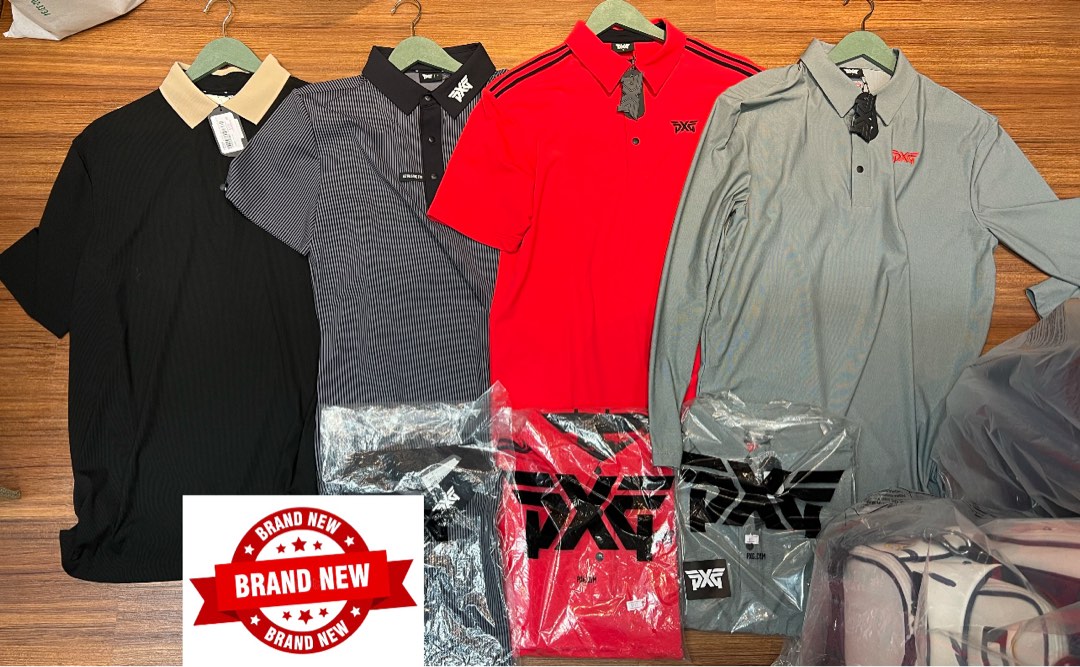 NEW PXG Men's Polo Textured Contrast, Pinstripe, Piped Polo