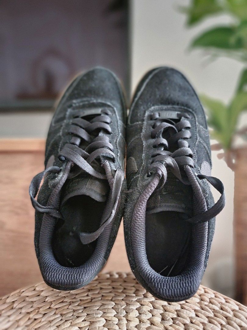 Nike Air Force 1 Black Suede Gum & Sole Sneakers 