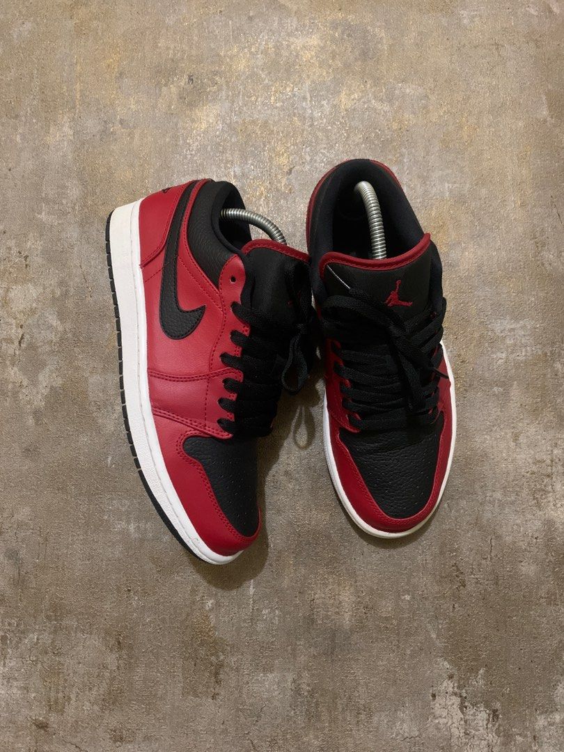 Nike air jordan 1 low reverse bred pebbled swoosh on Carousell