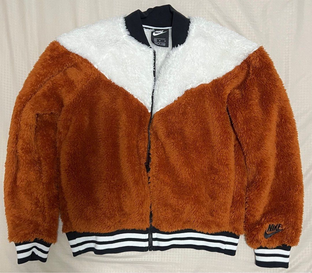 Nike Jacket Women Medium Faux Fur Fleece