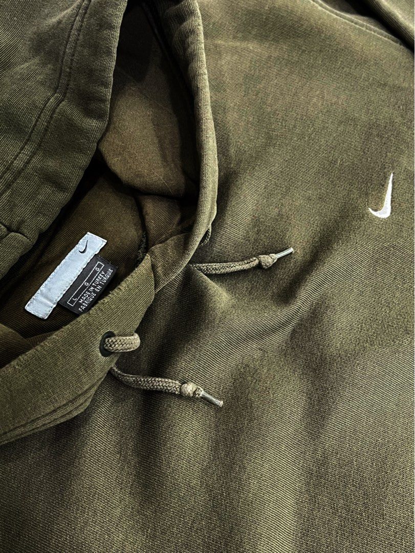 Nike Olive Green Hoodie VTG Y2K vintage Men s Fashion Tops Sets Hoodies on Carousell