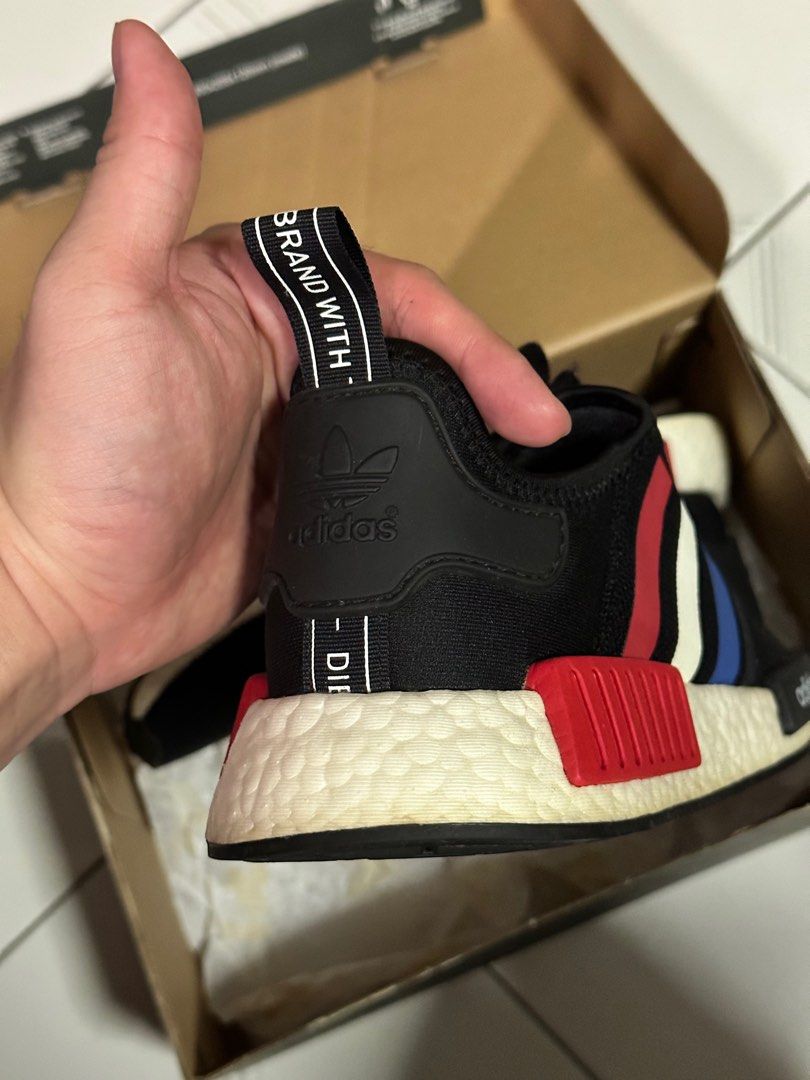 NMD R1 Tricolor Black Men s Fashion Footwear Sneakers on Carousell