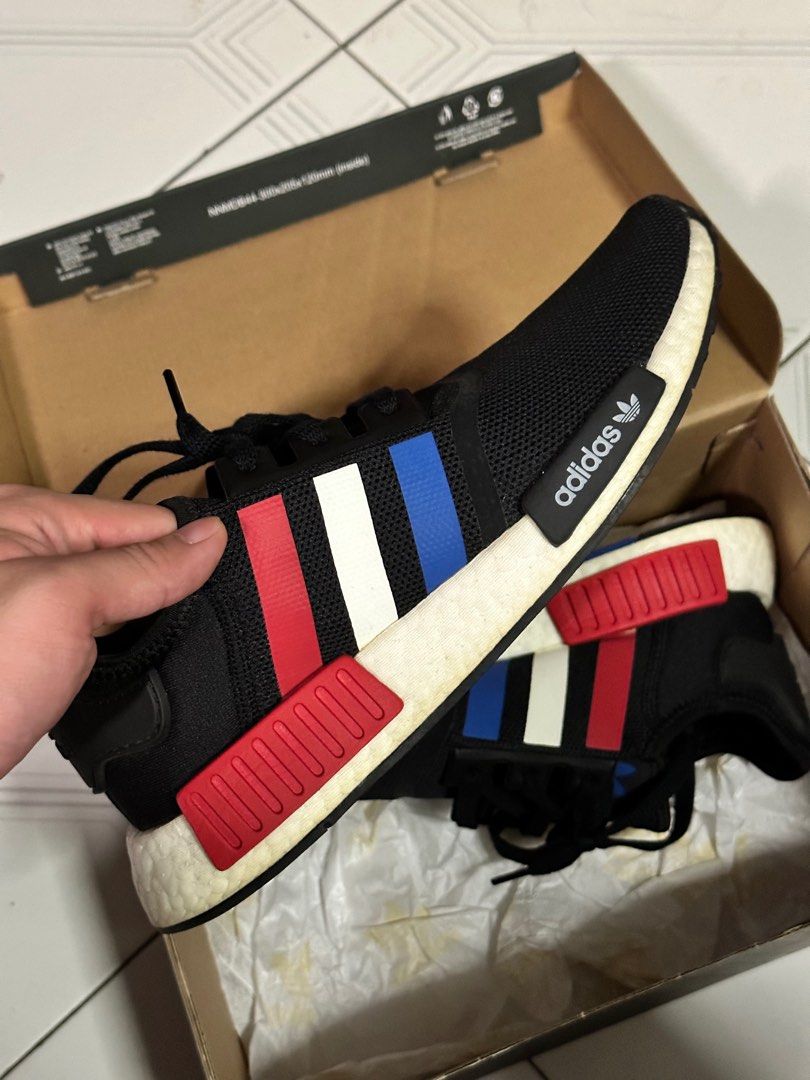 NMD R1 Tricolor Black Men s Fashion Footwear Sneakers on Carousell