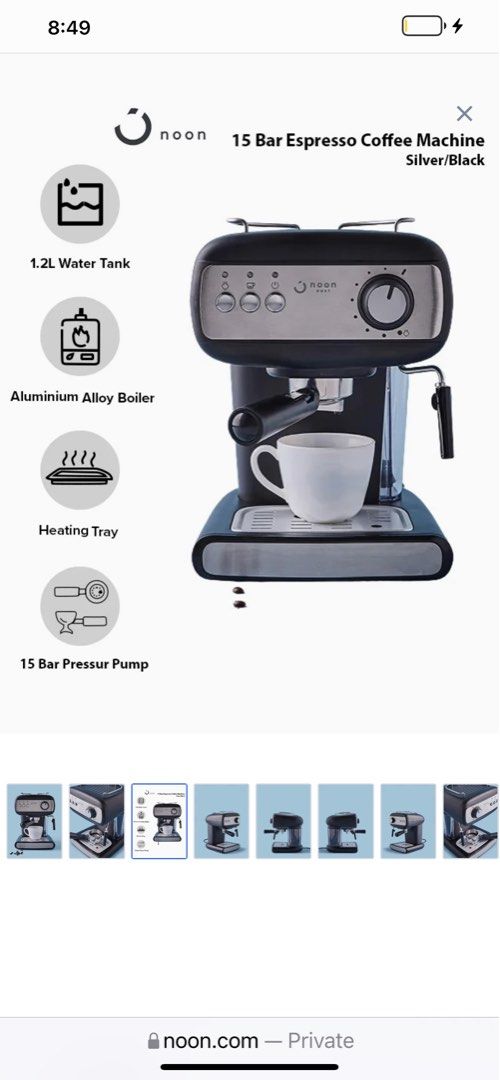 Noon East 15bar espresso machine on Carousell