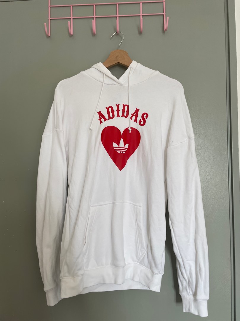 Adidas heart hoodie sweatshirt hot sale