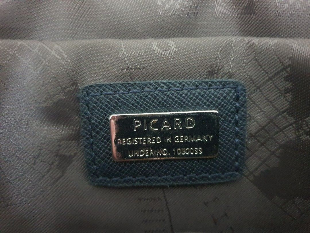 Picard Black Embossed Leather Handbag Registered In Germany Under No.  1080039